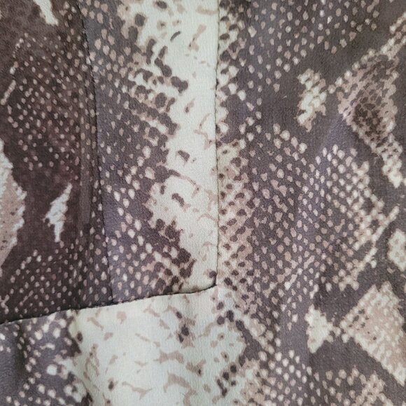 Elaine Kim Silk Snakeskin Blazer Tan Black Small EUC Power Boss Lightweight - Picture 6 of 11